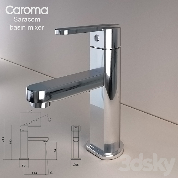 Caroma Saracom mixer 3DS Max - thumbnail 1