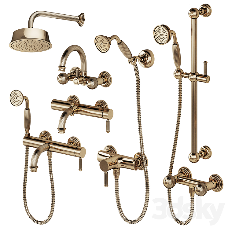 Cezares Olimp shower faucets 3DS Max Model - thumbnail 1