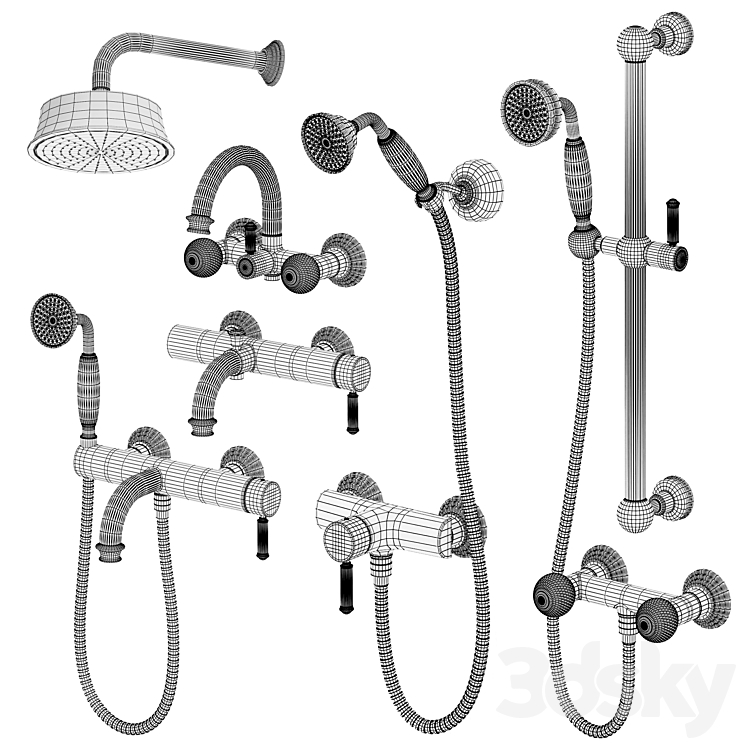 Cezares Olimp shower faucets 3DS Max Model - thumbnail 2