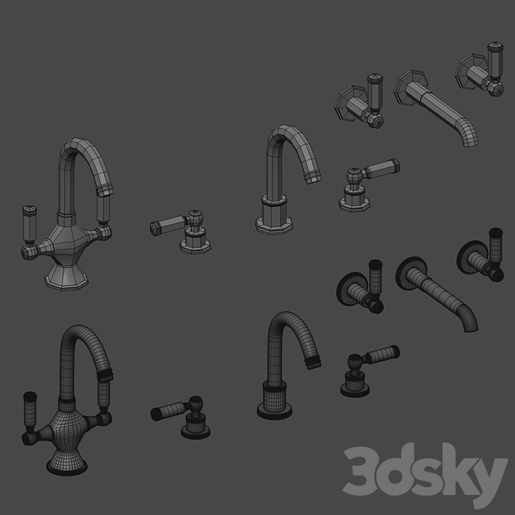 Classic Bossini Liberty Sink Faucets 3DS Max - thumbnail 2