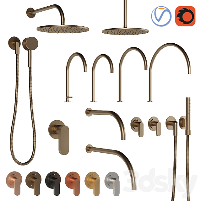 Cocoon faucet and shower – John Pawson collection 3ds Max - thumbnail 1