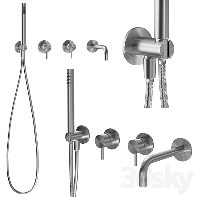 Concealed single lever bath faucet Cisal Xion Inox 3ds Max - thumbnail 1