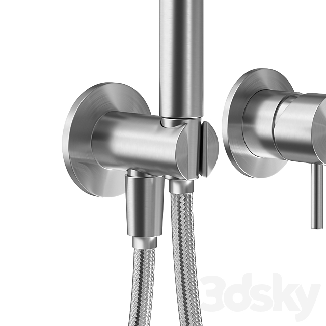 Concealed single lever bath faucet Cisal Xion Inox 3ds Max - thumbnail 2