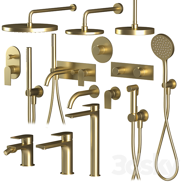 Fantini Myo set faucets and showers 3ds Max - thumbnail 3