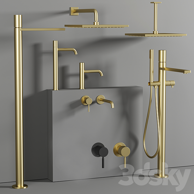 Fantini taps and showers set 9 3ds Max - thumbnail 1