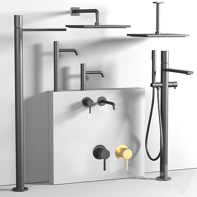 Fantini taps and showers set 9 3ds Max - thumbnail 2