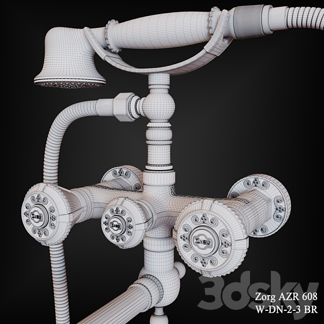 Faucet Zorg AZR 608 W-DN-2-3 BR 3ds Max - thumbnail 3