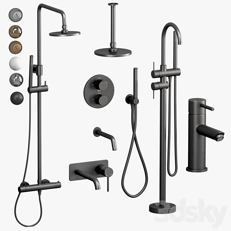 Faucets and shower sets Lusso set 2 3DS Max - thumbnail 1