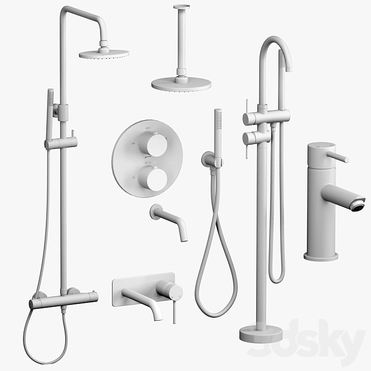 Faucets and shower sets Lusso set 2 3DS Max - thumbnail 2