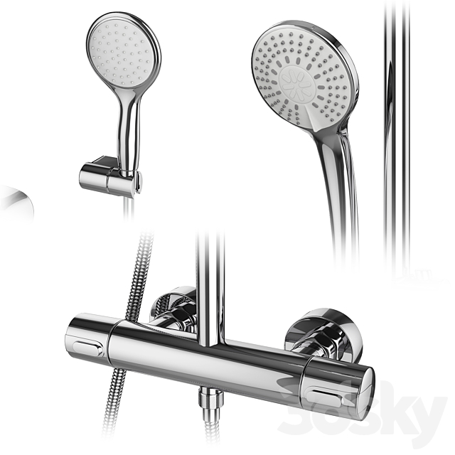 Faucets and shower systems Grohe and IDEAL standard set 144 3ds Max - thumbnail 2