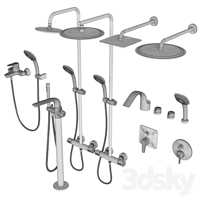 Faucets and shower systems IDEAL standard set 130 3DS Max Model - thumbnail 6