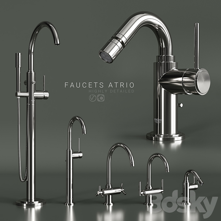 Faucets grohe atrio 3DS Max - thumbnail 1