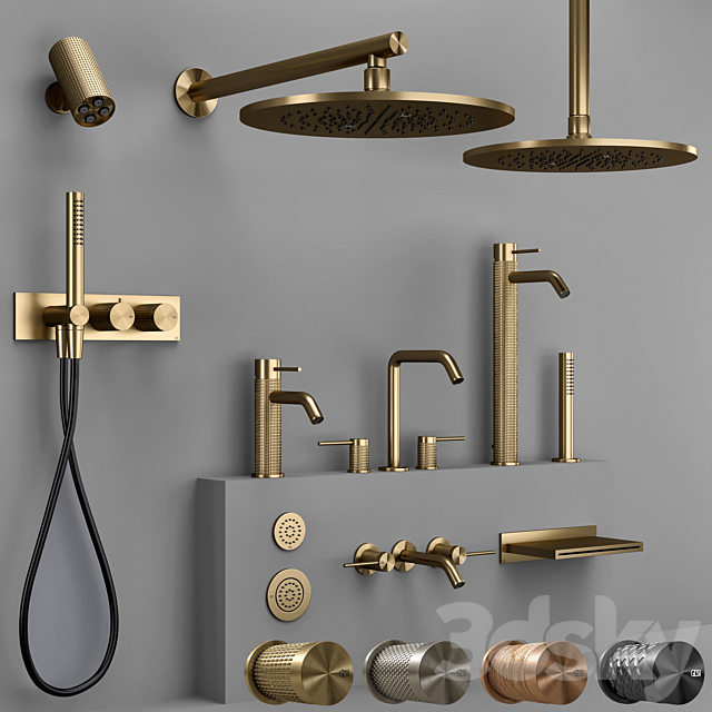 Gessi 316 collection bathroom faucet set (CESELLO-MECCANICA-INTRECCIO-TRAME) 3ds Max - thumbnail 1