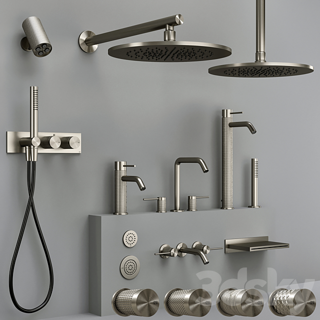 Gessi 316 collection bathroom faucet set (CESELLO-MECCANICA-INTRECCIO-TRAME) 3ds Max - thumbnail 2