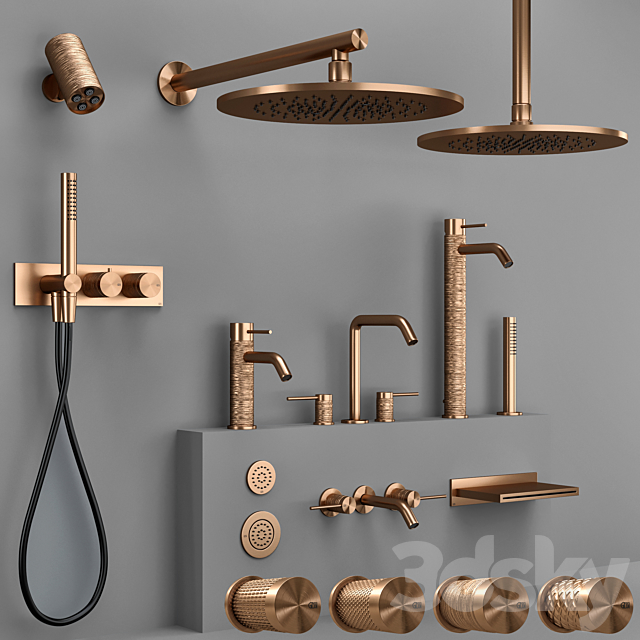 Gessi 316 collection bathroom faucet set (CESELLO-MECCANICA-INTRECCIO-TRAME) 3ds Max - thumbnail 3