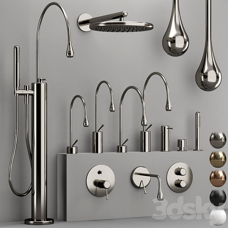 GESSI GOCCIA bathroom faucet collection 3DS Max Model - thumbnail 1