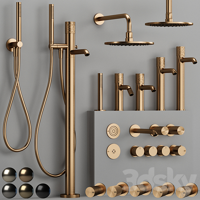 GESSI HABITO bathroom faucet collection 1 3ds Max - thumbnail 3