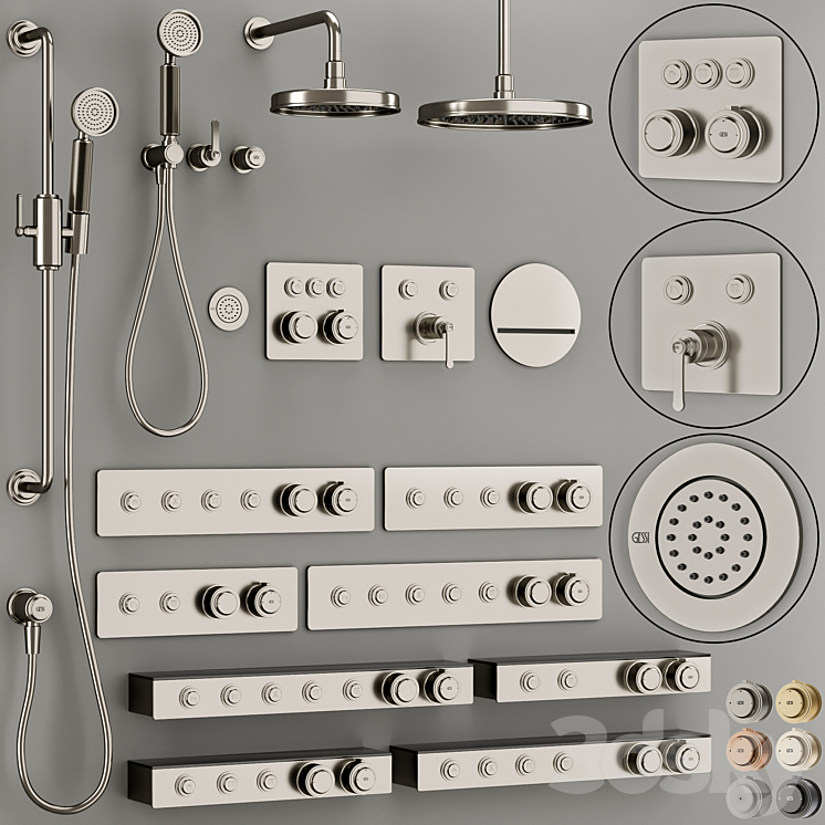 GESSI Hi Fi Eclectic bathroom faucet set 3DS Max Model - thumbnail 1