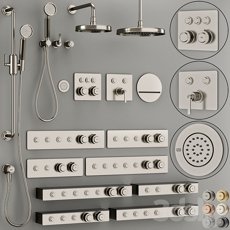 GESSI Hi Fi Eclectic bathroom faucet set 3DS Max - thumbnail 1