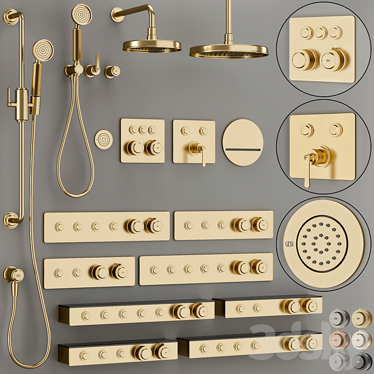 GESSI Hi Fi Eclectic bathroom faucet set 3DS Max - thumbnail 2