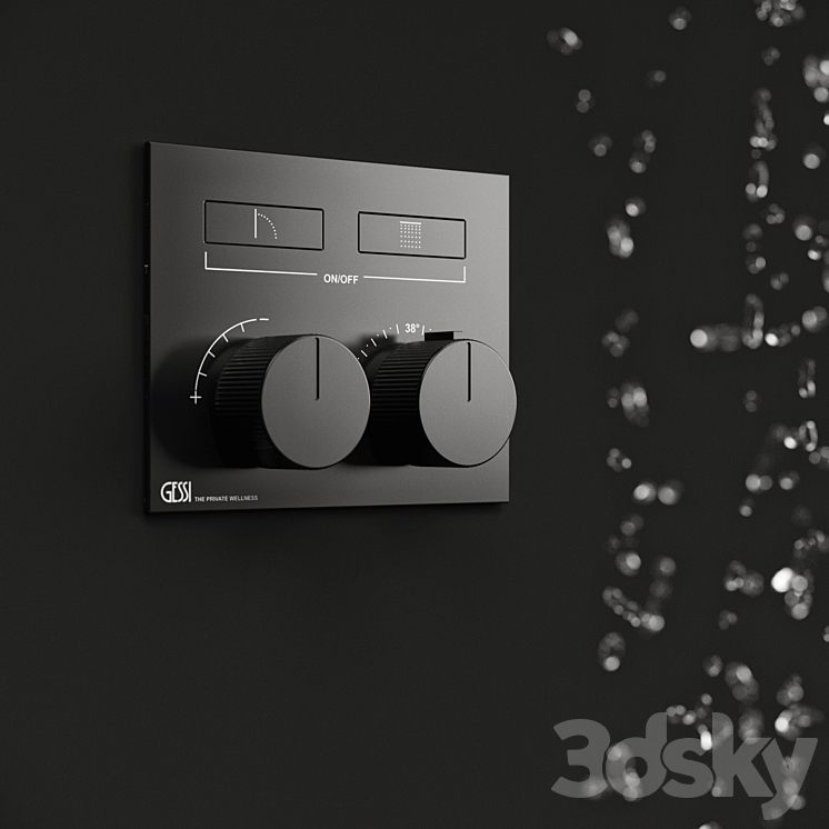 Gessi Hi-Fi Shower System 3DS Max - thumbnail 2