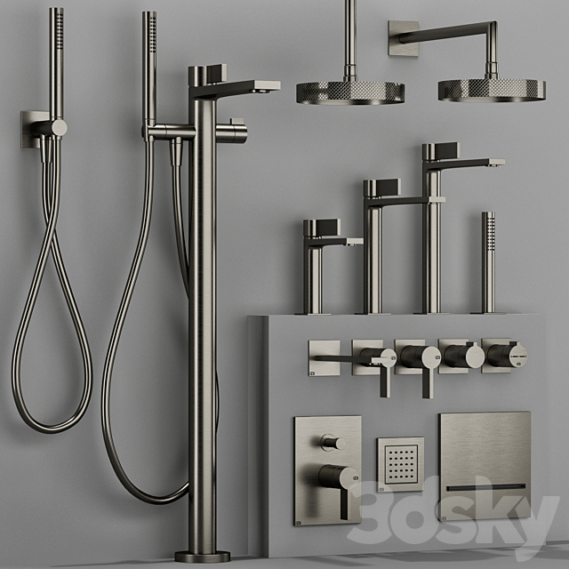 GESSI INVERSO RIGATO bathroom faucet set 3DS Max Model - thumbnail 2