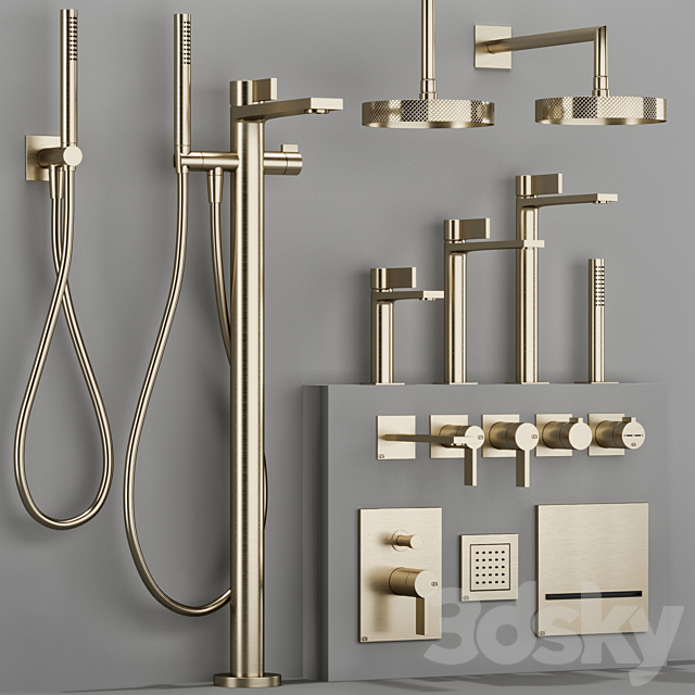 GESSI INVERSO RIGATO bathroom faucet set 3DS Max Model - thumbnail 3