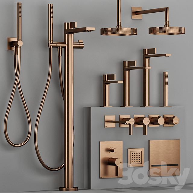 GESSI INVERSO RIGATO bathroom faucet set 3DS Max Model - thumbnail 4