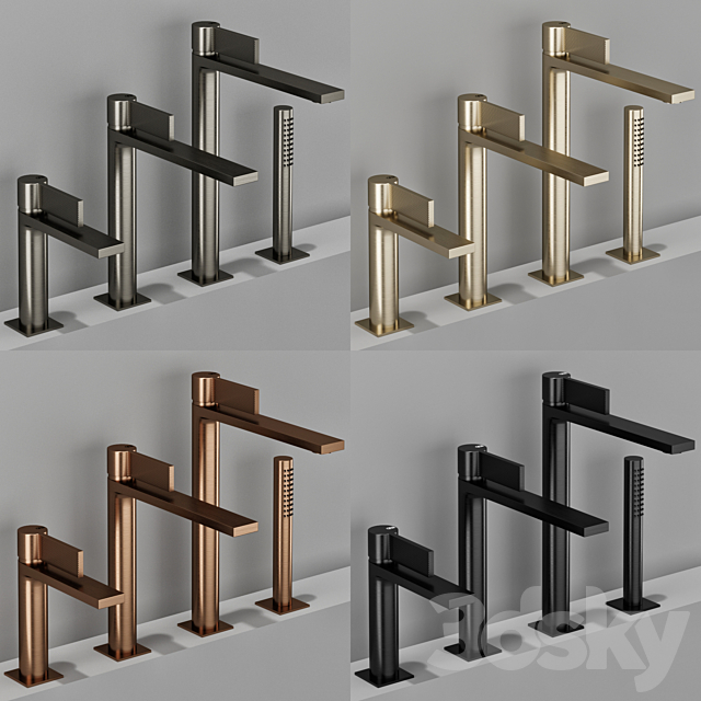 GESSI INVERSO RIGATO bathroom faucet set 3DS Max Model - thumbnail 6