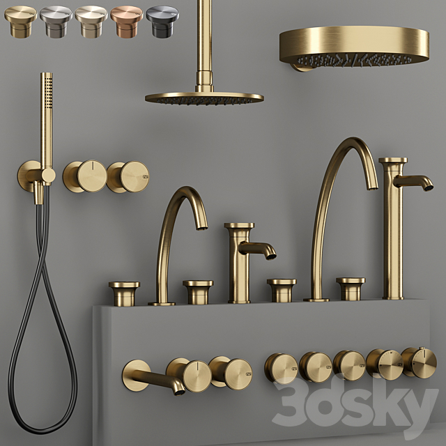 GESSI ORIGINI Bathroom faucet set 1 3ds Max - thumbnail 1