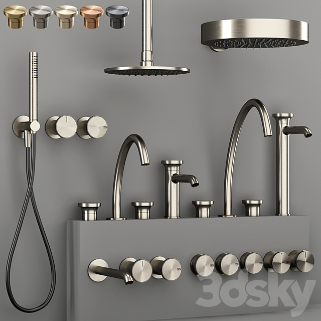 GESSI ORIGINI Bathroom faucet set 1 3ds Max - thumbnail 3