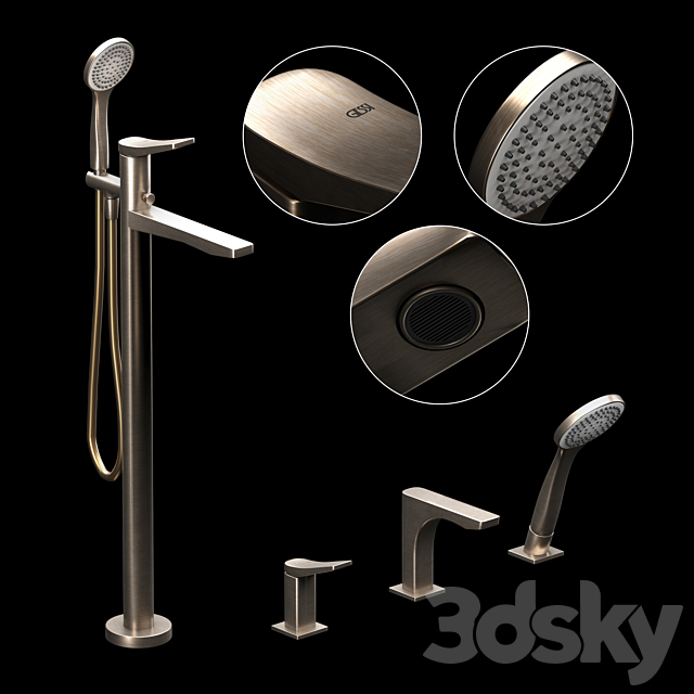 Gessi Rilievo Bath Faucets 3ds Max - thumbnail 1