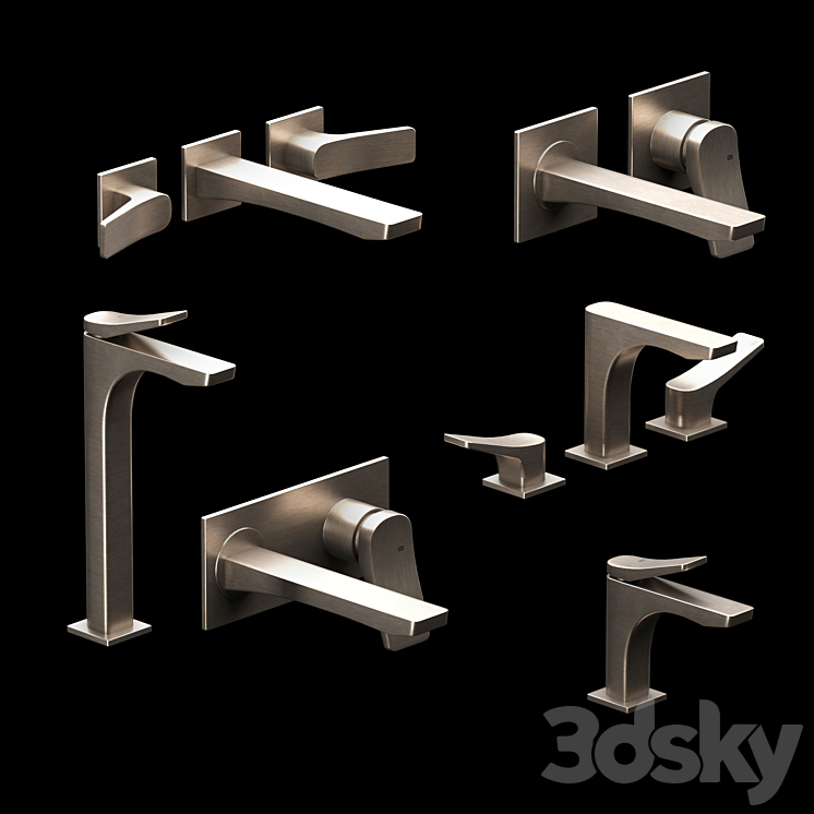 Gessi Rilievo faucets for sinks and washbasins 3DS Max - thumbnail 1