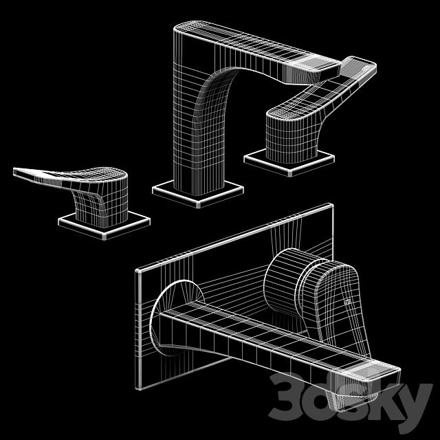 Gessi Rilievo faucets for sinks and washbasins 3DS Max Model - thumbnail 3