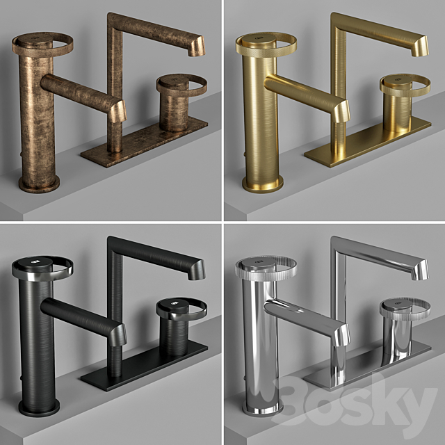 Gessi_Anello_batroom_faucet_set_1 3DS Max Model - thumbnail 2