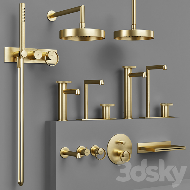 Gessi_Anello_batroom_faucet_set_1 3DS Max Model - thumbnail 3