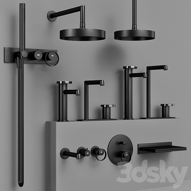 Gessi_Anello_batroom_faucet_set_1 3DS Max Model - thumbnail 4