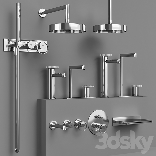 Gessi_Anello_batroom_faucet_set_1 3DS Max Model - thumbnail 5