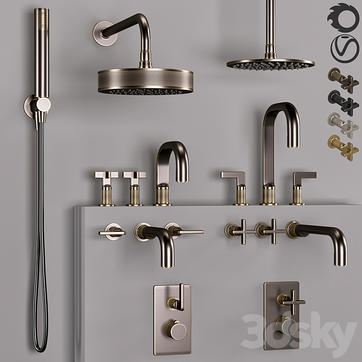 Gessi_bathroom_inciso_faucet_set 1 3DS Max - thumbnail 1