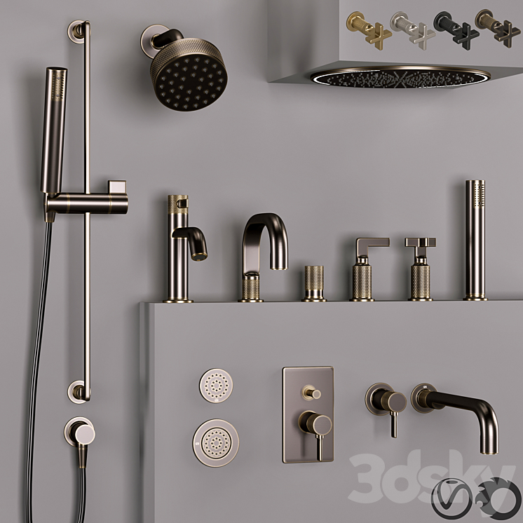 Gessi_bathroom_inciso_faucet_set 2 3DS Max - thumbnail 1