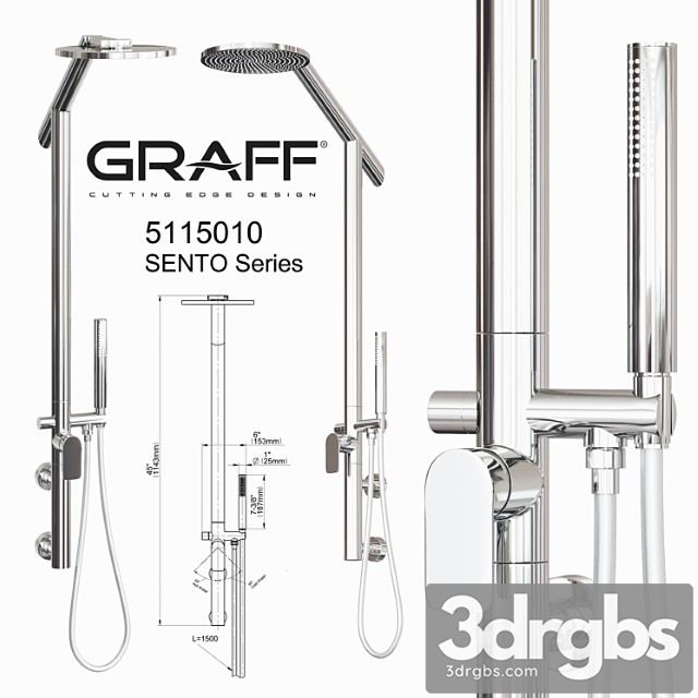 Graff Shower Set 5115010 Sento Series 3dsmax Download - thumbnail 1