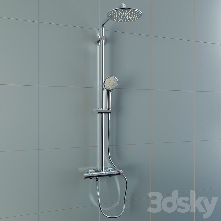 GROHE Euphoria XXL System 210 Shower system with thermostat for wall mounting 3DS Max - thumbnail 1