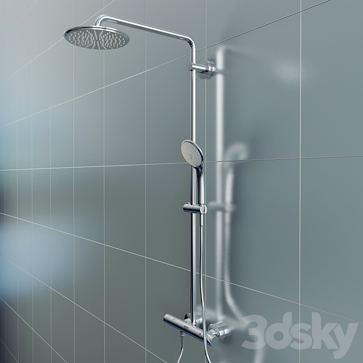 GROHE Euphoria XXL System 210 Shower system with thermostat for wall mounting 3DS Max - thumbnail 2