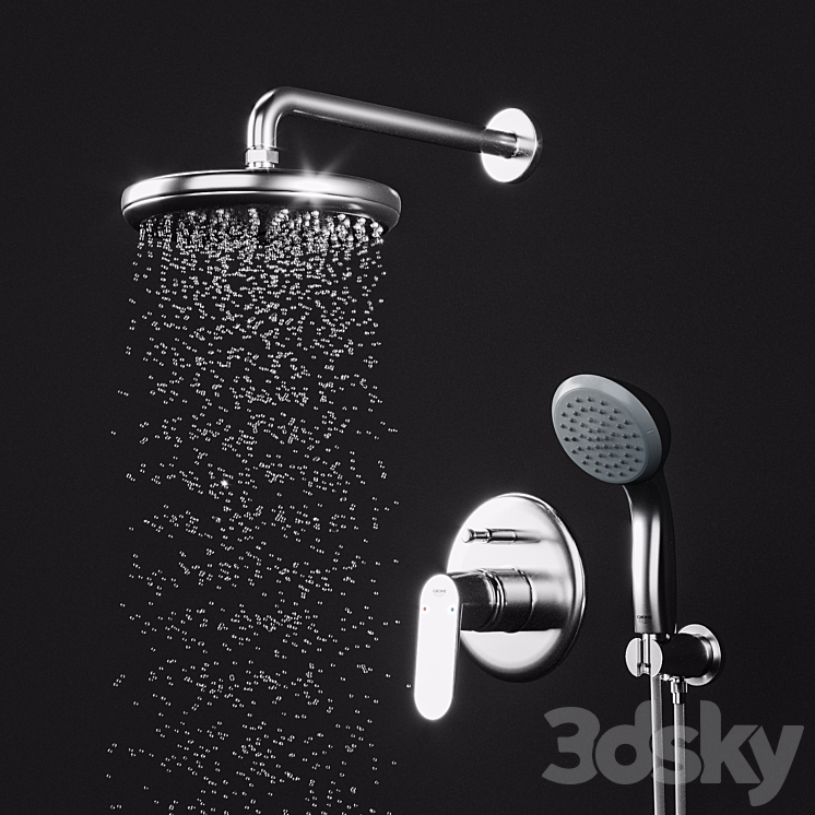 Grohe Eurosmart Cosmopolitan Shower Set 3DS Max - thumbnail 1