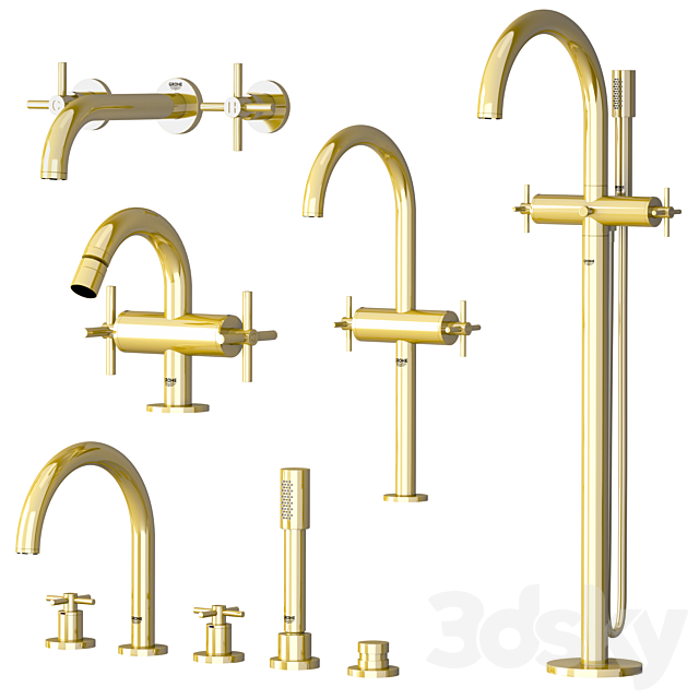 Grohe set 2 Atrio 3DS Max Model - thumbnail 3