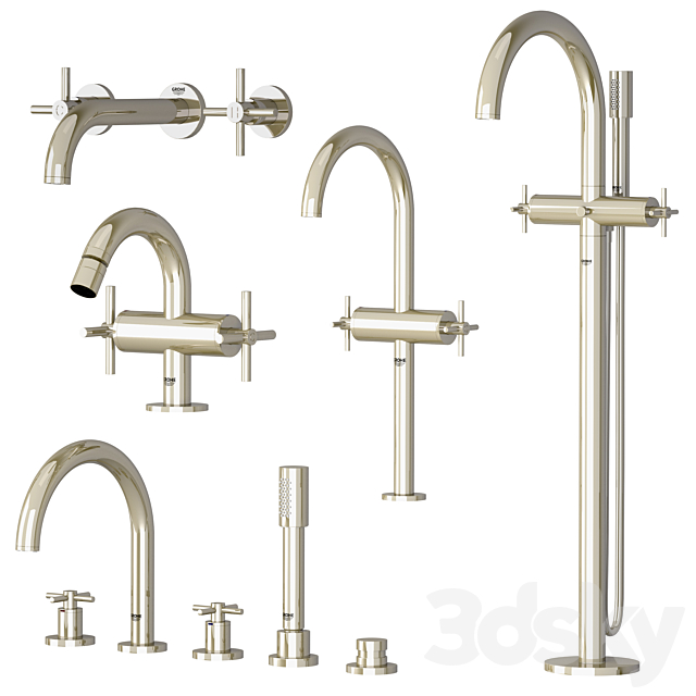 Grohe set 2 Atrio 3DS Max Model - thumbnail 4