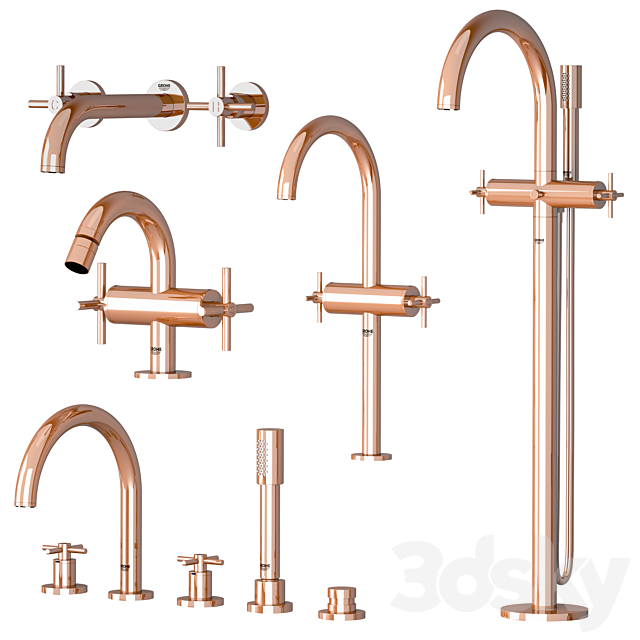 Grohe set 2 Atrio 3DS Max Model - thumbnail 5