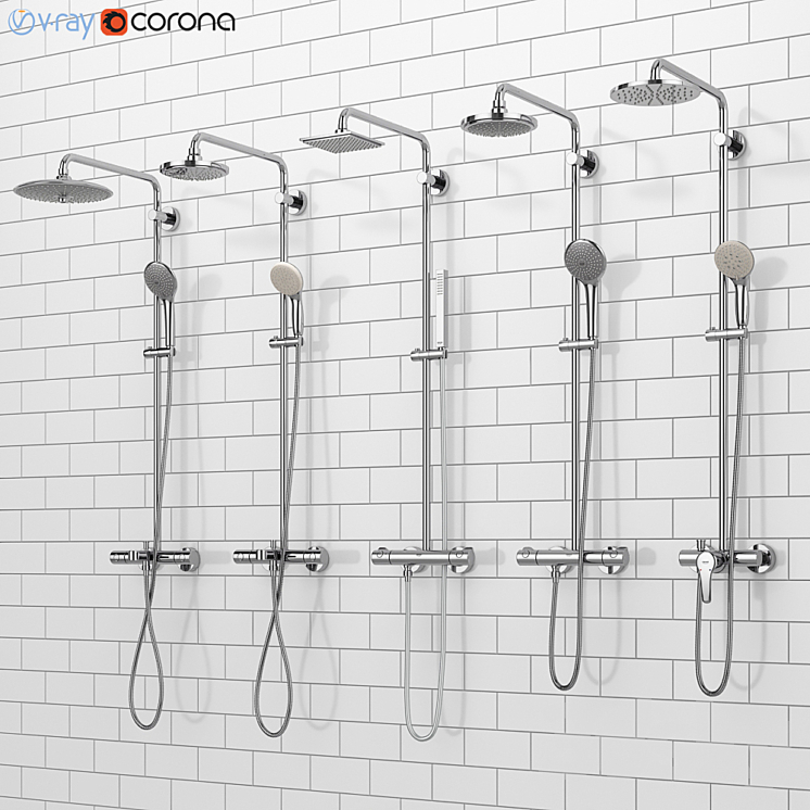 GROHE shower systems | Euphoria set 33 3DS Max - thumbnail 1