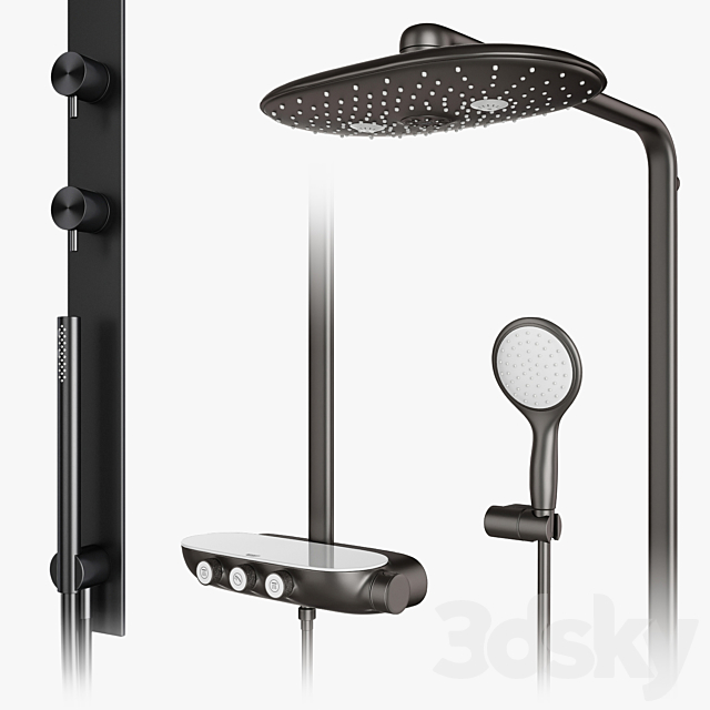 GROHE Shower Systems & Hygiene Showers | CEA | Gustavsberg set 112 3ds Max - thumbnail 3