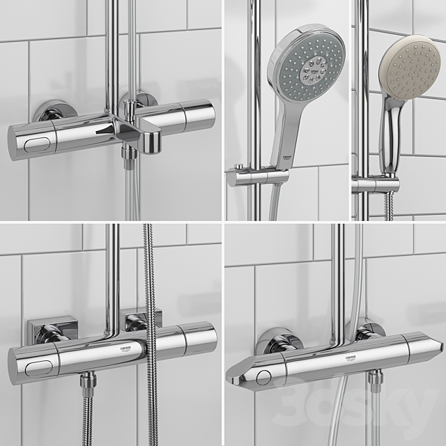 GROHE shower systems | Rainshower set 37 3ds Max - thumbnail 2